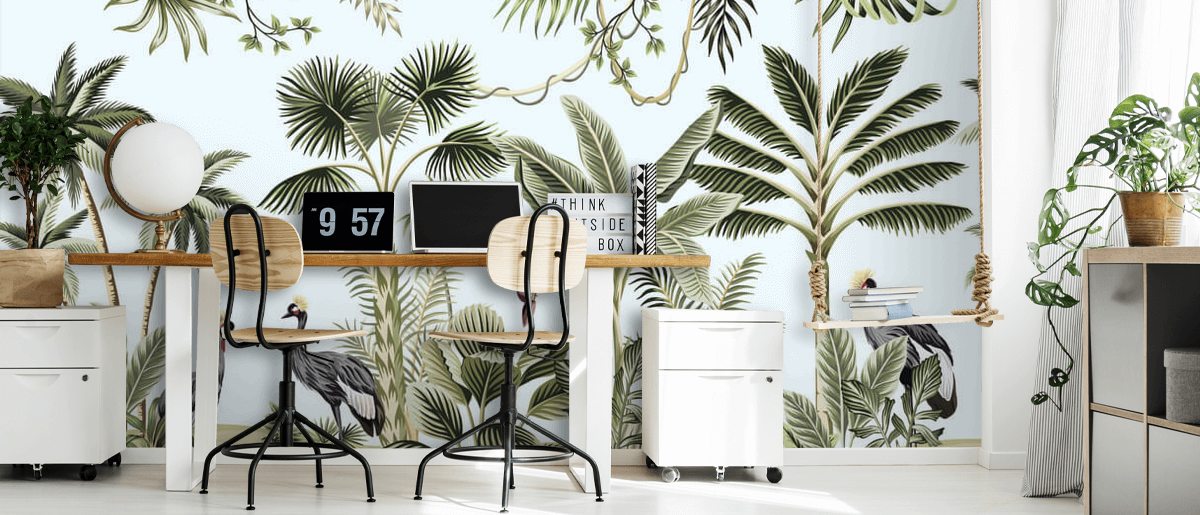 Palm Leaf Rainforest Wallpaper Wallsauce CA