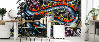 Japanese Dragon Wallpaper Wallsauce Nz
