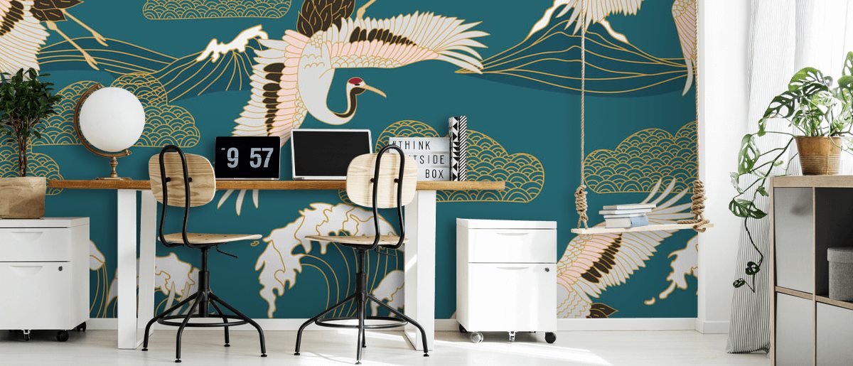Ocean Cranes Wallpaper | Wallsauce US