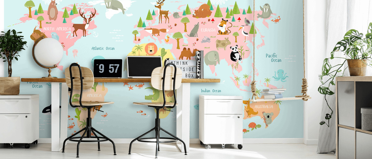 Nursery Map Wallpaper Wallsauce AU