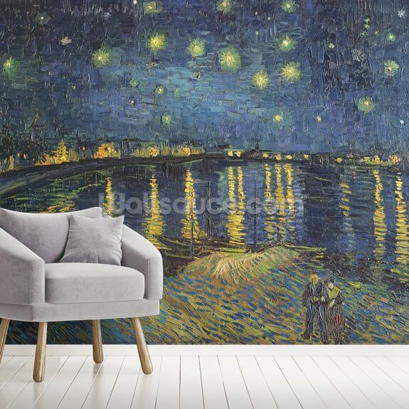 Van Gogh Starry Night Painting Wallpaper Self-Adhesive Wall Art Mural Decal M247