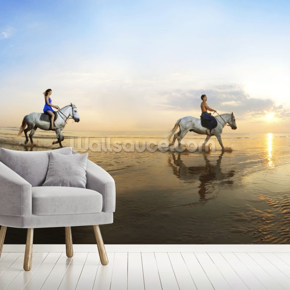 Beach Horse Riding Wallpaper Mural Wallsauce US