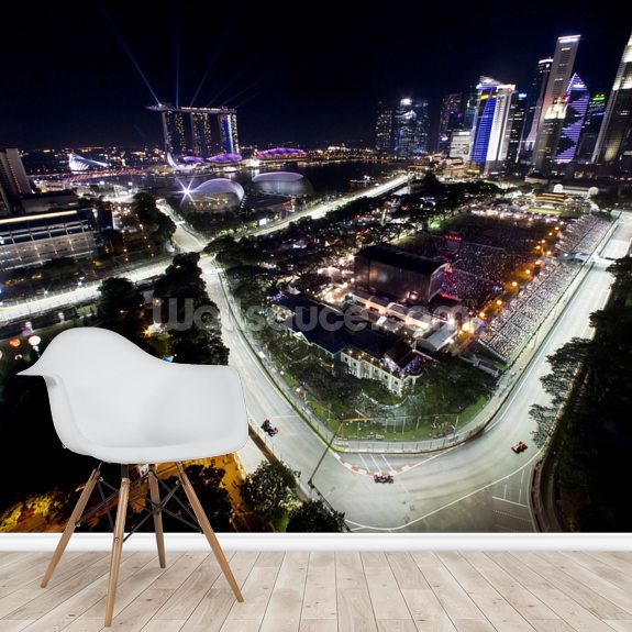 Marina Bay Street Circuit, Singapore Wall Mural Wallsauce US