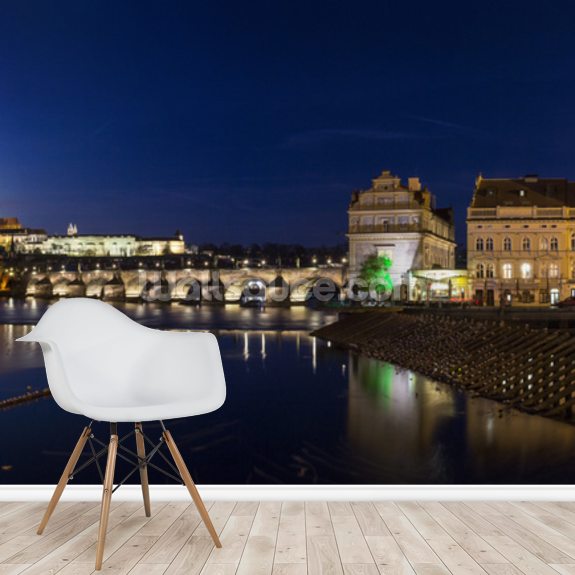 Nightime Prague Wallpaper Mural Wallsauce UK