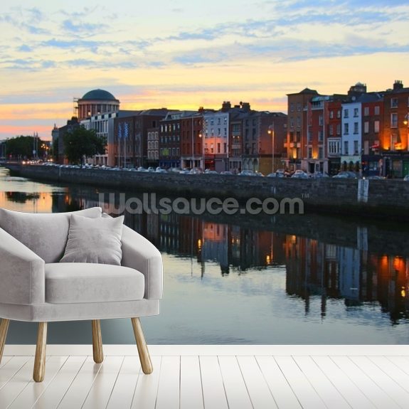 Dublin at Dusk Wallpaper Mural Wallsauce UK