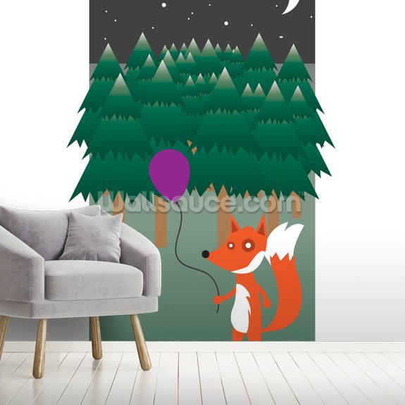 Fox in the Woods Wall Mural Wallsauce UK
