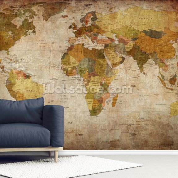 Onwijs Old Style World Map Wallpaper | Wallsauce US OT-94