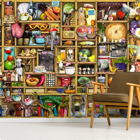 Kitchen Cupboard Wall Mural Wallsauce CA