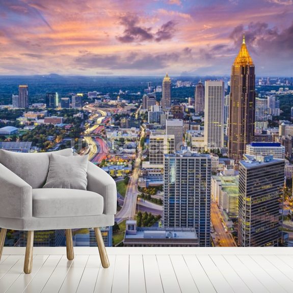 Atlanta, Geórgia Skyine Wall Mural Atlanta, Geórgia Skyine Papel de