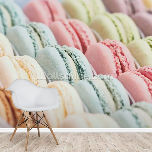 Colourful Macarons Wallpaper | Wallsauce UK