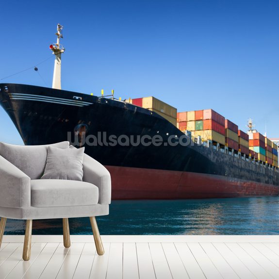 Cargo Container Ship Wallpaper Mural Wallsauce DE