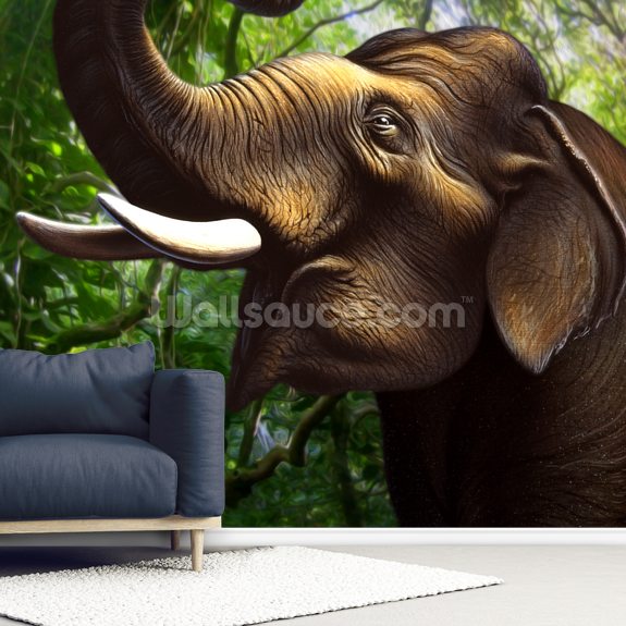 Indiska elefant djungel väggmålning Wallsauce SE