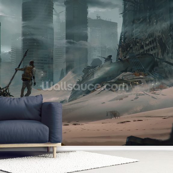 Flooded City by Simon Fetscher Wall Mural Wallsauce UK