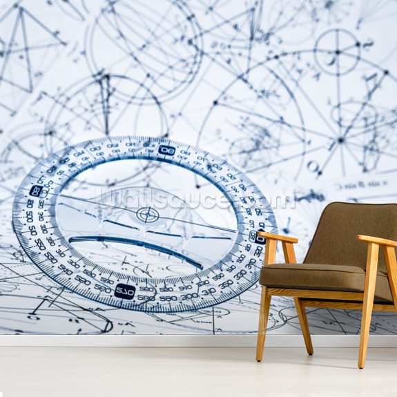 Protractor Wallpaper Mural | Wallsauce US