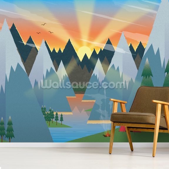Camping Wall Mural Wallsauce US