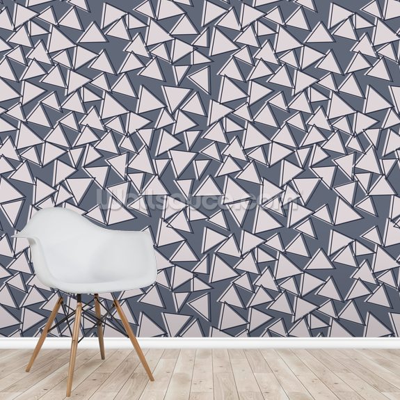 Navy Triangles Wall Mural Wallsauce UK