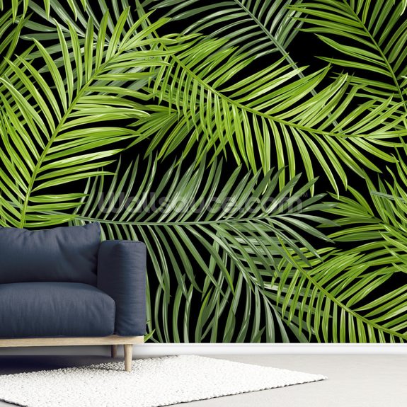 Tropical Palm Leaves Pattern Wallpaper | Wallsauce UK