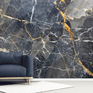 Grey With Gold Marble
