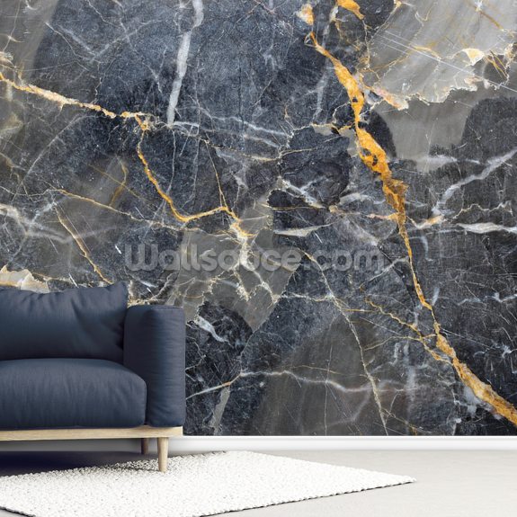Grey with Gold Marble Wallpaper | Wallsauce US