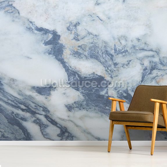 Blue Marble Effect Wallpaper Wallsauce US