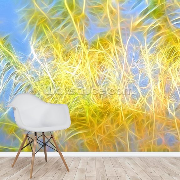 Light Green and Gold Wall Mural Wallsauce AU