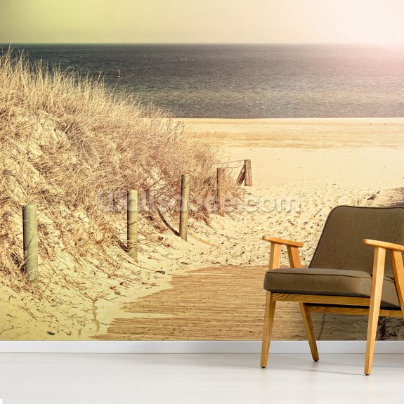 Retro Tones Beach Wallpaper Mural Wallsauce UK
