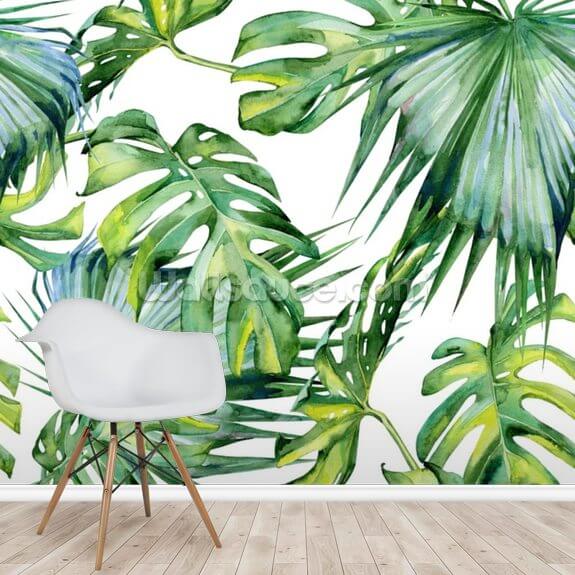 White Jungle Wall Mural | Wallsauce UK