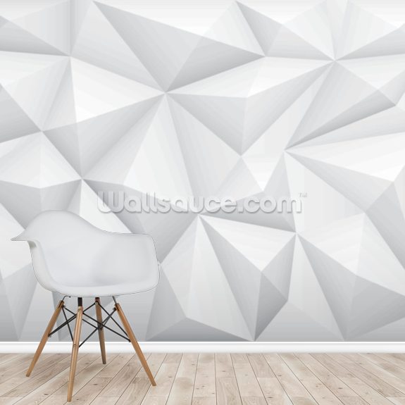 White Triangles Wallpaper Mural Wallsauce NZ