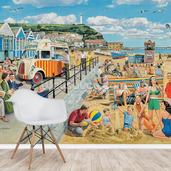 Seaside Nostalgia Wall Mural Wallsauce UK
