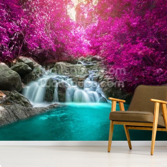 Pink Waterfall Wallpaper Wallsauce NZ