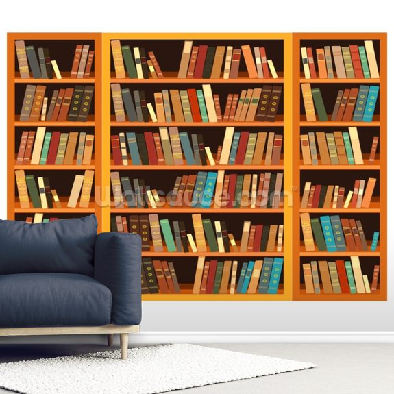 Bookcase Light Wall Mural Wallsauce UK