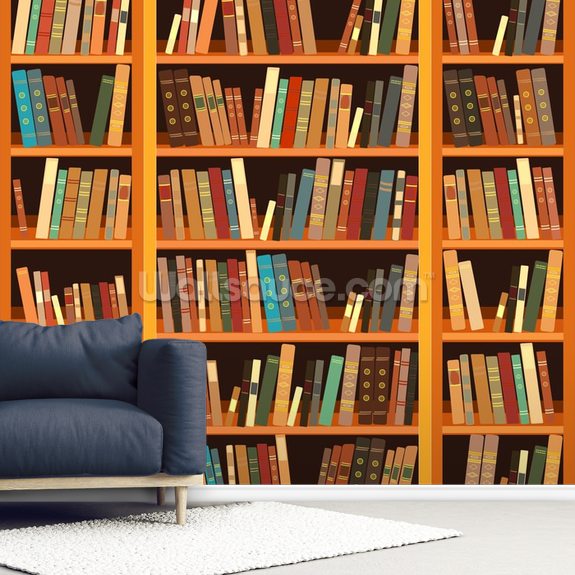 Bookcase Light Wall Mural Wallsauce UK