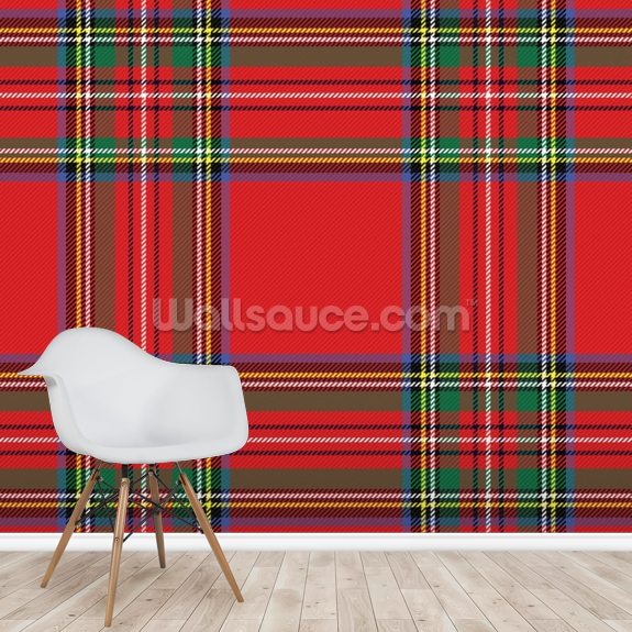 Green and Red Tartan Wallpaper Mural | Wallsauce US