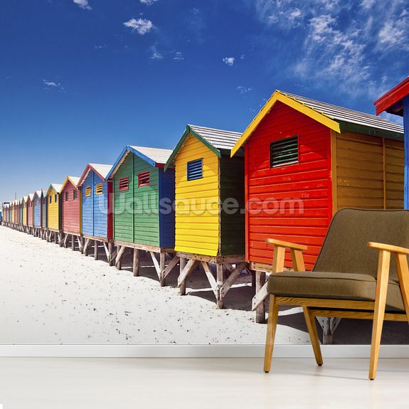 Cape Town Beach Huts Wallpaper | Wallsauce AU