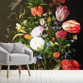3D Oil Painting Floral Flower Wall Mural Wallpaper Living Room Bedroom Lounge