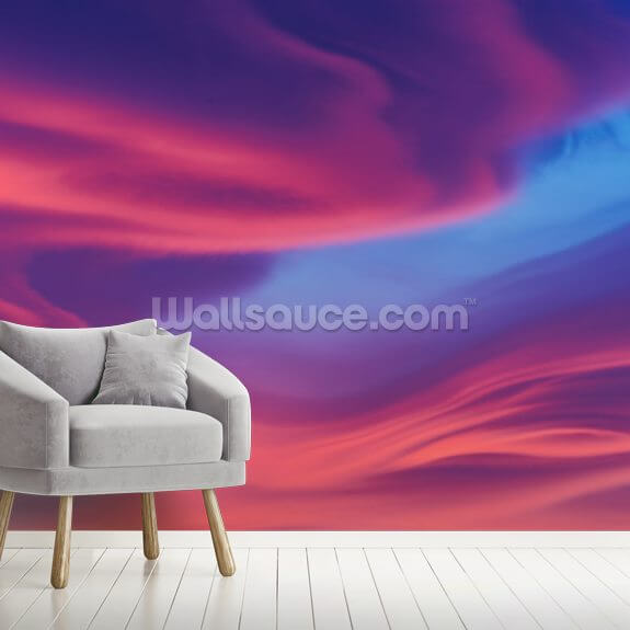 Moody Lenticular Clouds At Sunset Wallpaper Wallsauce Us