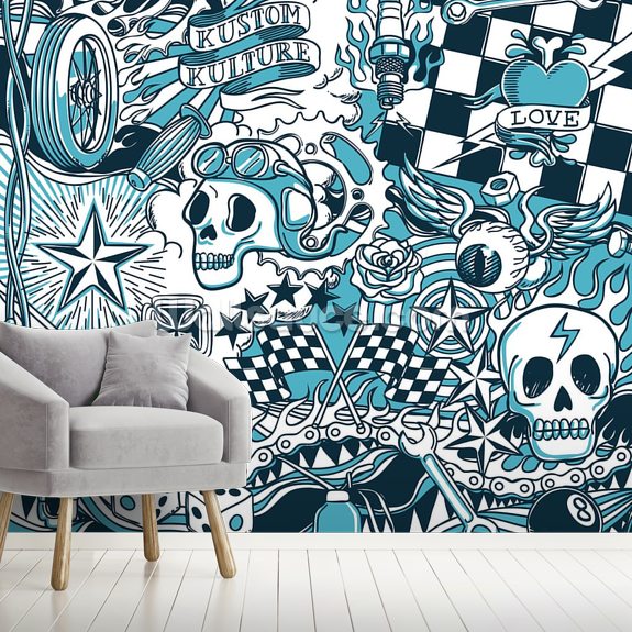 Kustom Kulture Wallpaper Wallsauce US