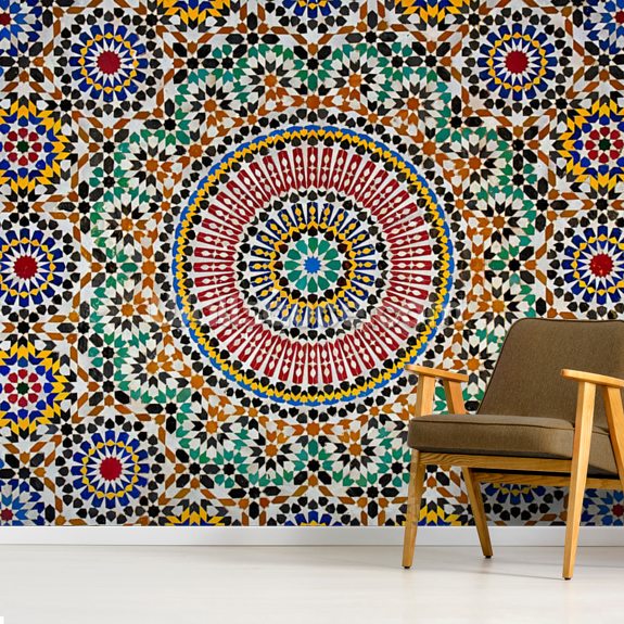 Moroccan Flooring Wall Mural  Wallsauce US