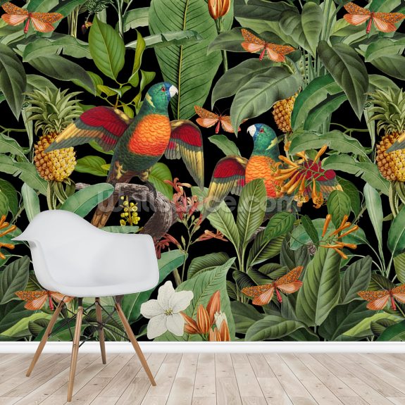 The Jungle Parrots Wallpaper | Wallsauce US