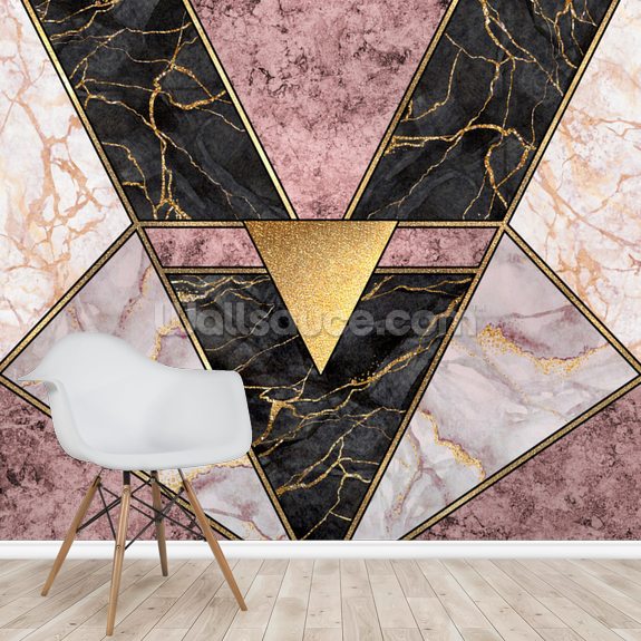 Purple Geometric Wall Mural Wallsauce US