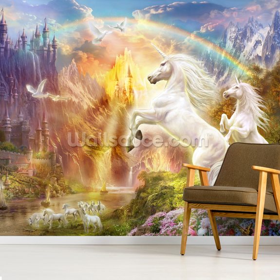 Sunset Unicorns Wallpaper Wallsauce UK