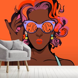 orange vibes wall mural wallsauce us orange vibes