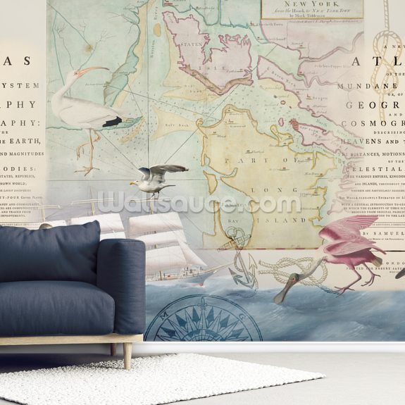 Long Island Seascape Mural by Andrea Haase Wallsauce UK