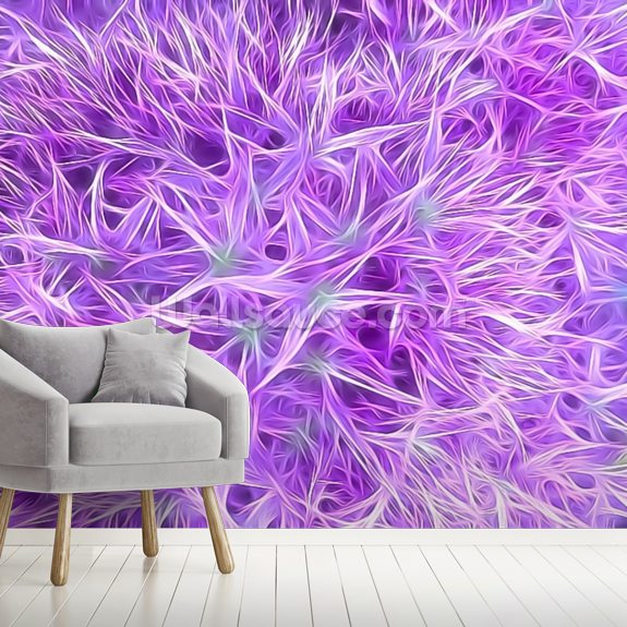 Purple Feature Wallpaper Living Room Matttroy