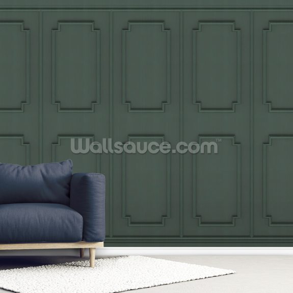 Dark Green Panels Wallpaper Wallsauce UK