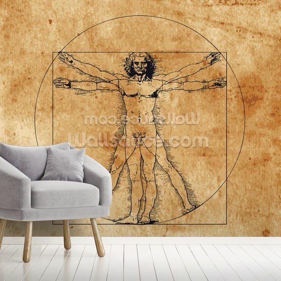 Vitruvian Man Wallpaper Mural | Wallsauce US