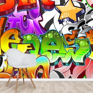 Graffiti Wall Art Wallpaper Wallsauce Us