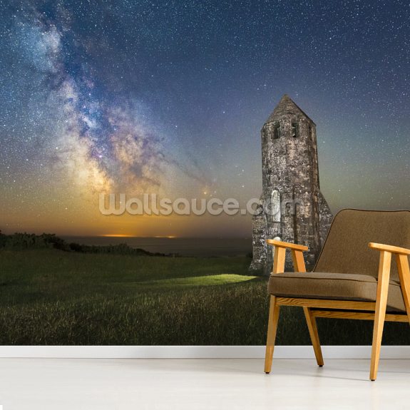 Lighthouse Next to The Milky Way Mural