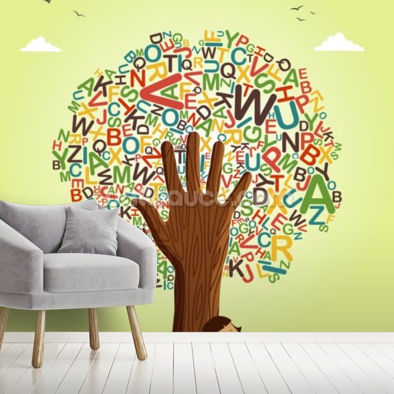 School Education Tree Wallpaper Mural Wallsauce UK