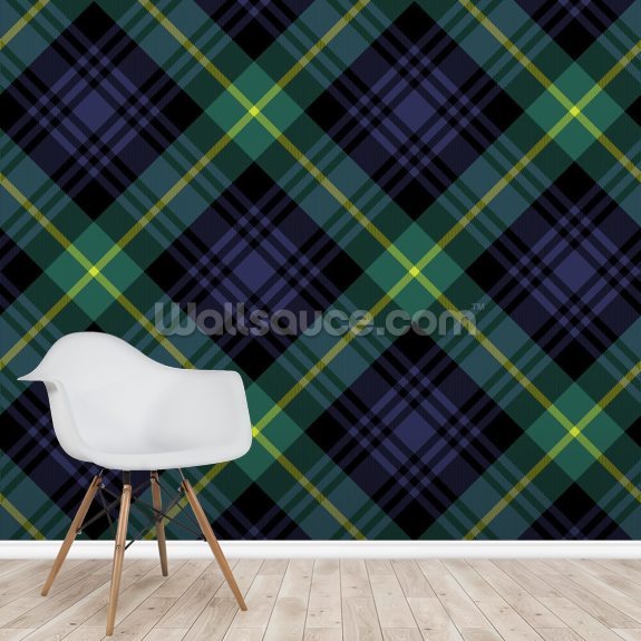 Green and Blue Tartan Wallpaper Mural | Wallsauce US